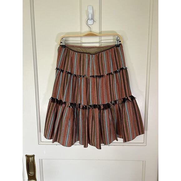Worth Boho Silk Short Tiered Skirt Womens Size 4 Multicolored Festival Hippie - Picture 3 of 6